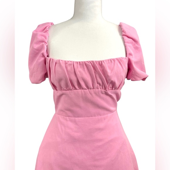 NWT‎ Zara 100% Cotton Pink Milkmaid Mini Dress Blogger Fave Romantic Coquette M - Picture 12 of 15